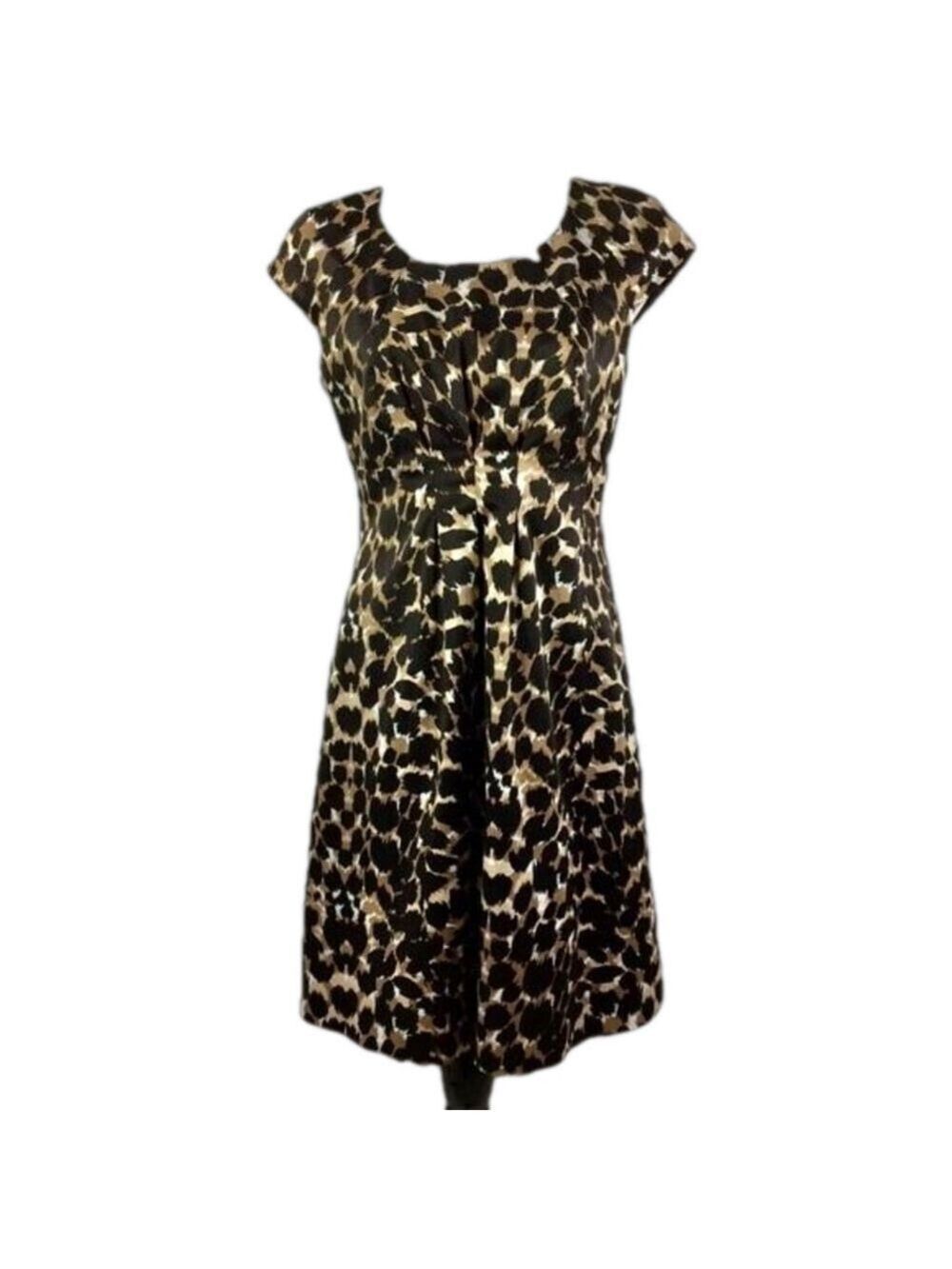 KENAR Animal Print Cap Sleeve Dress - Size 8